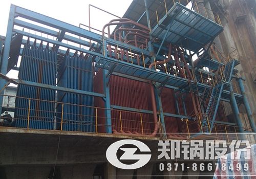 湖北宜昌25噸/小時三廢混燃余熱鍋爐項目安裝現場圖